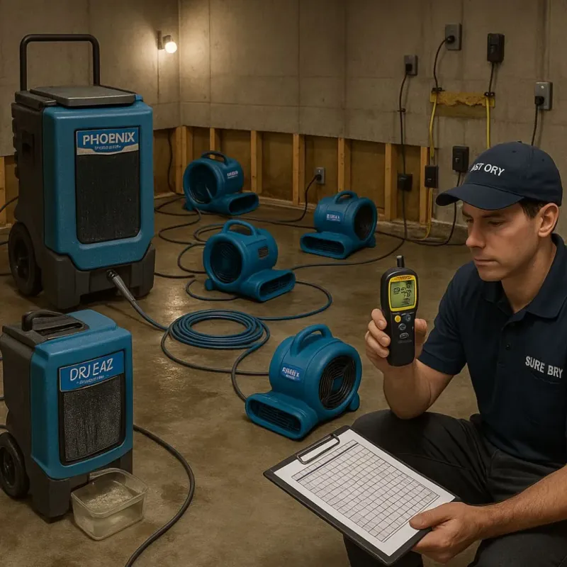 Structural Drying and Dehumidification process in Selmer, TN